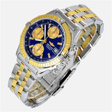 breitling chronomat blau gold